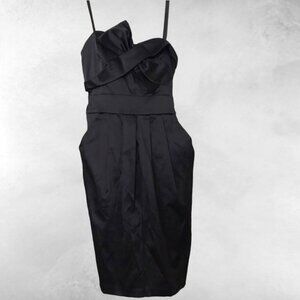 New Elegant Cocktail Party Dress With Bow Black Color Size Small